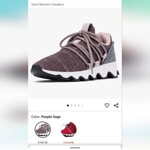 Sorel Purple Sneakers with Comfortable Knit Upper and Unique Wavy Midsole